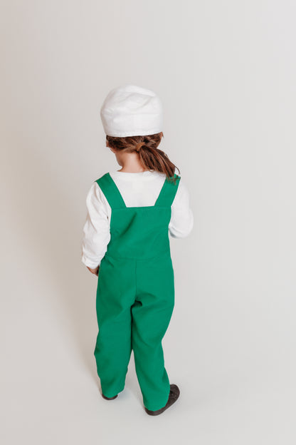 Let your little hero jump into adventure with this handmade Mario Bros Overalls - Blue, Red, or Green - Video Game Party Outfit – Brothers Costume – Birthday Gift for Kids.
