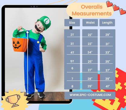Luigi Costume, Super Mario Bros Party Outfit.