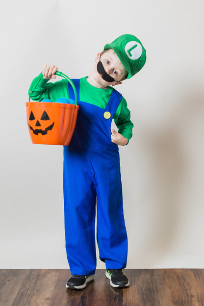 Luigi Costume, Super Mario Bros Party Outfit.