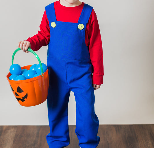Super Mario Bros Costume, Blue Overalls ONLY, Party Outfit For Boys, Mario And Luigi Costume.