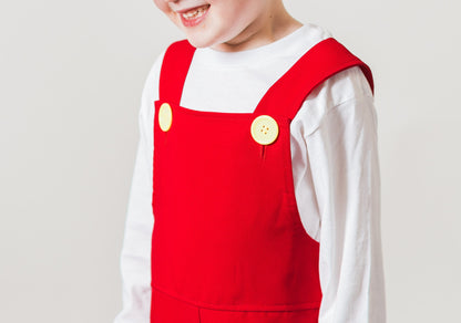 Fire Mario Costume, Fire Mario Red Overalls.