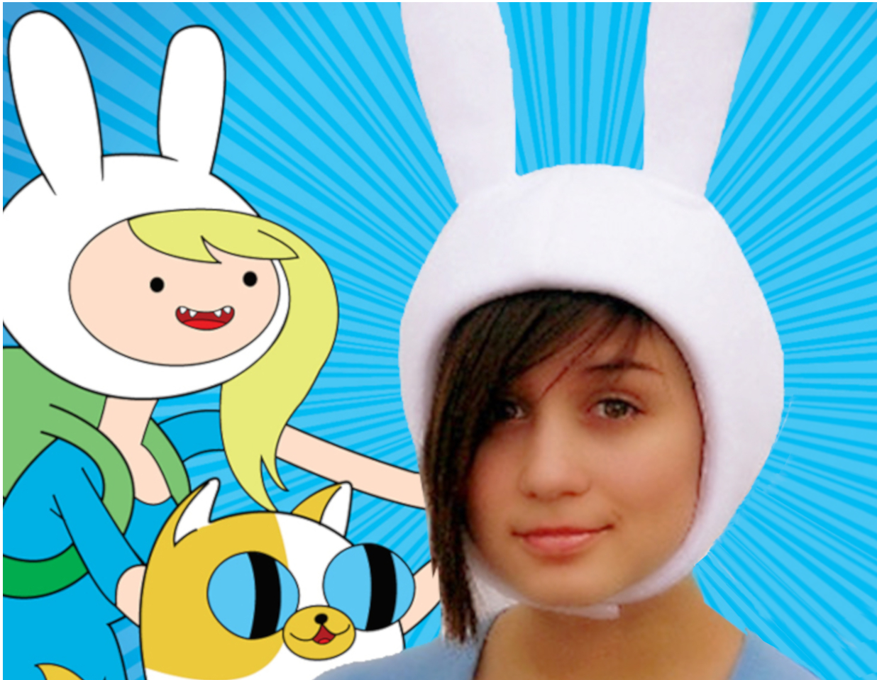 Fionna Hat, Adventure Time Hat, Fionna Cosplay, Gifts for Her, White Bunny Ears Hat,