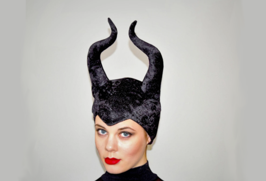 Maleficent Headpiece Costume, Halloween Costume, Cosplay Headpiece, Black Horns Headpiece,