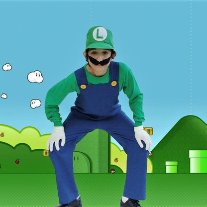 Luigi Costume, Super Mario Bros Party Outfit.